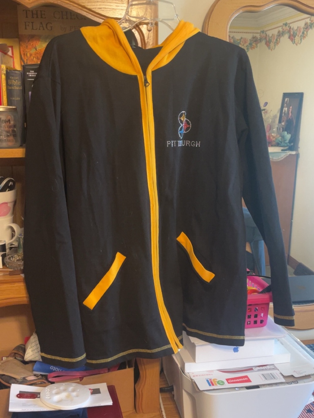 Marvel Black Hoodie with Gold Trim & Yellow Accents Pittsburgh Steelers